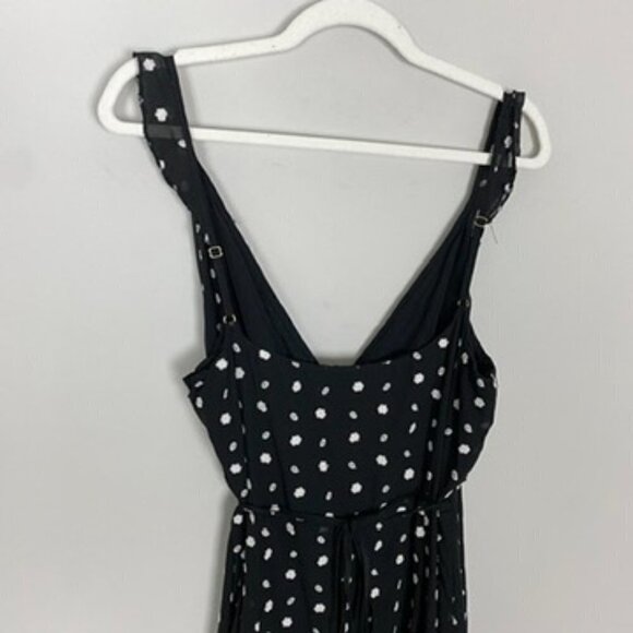 Hutch Georgia Maxi Dress Ruffles Wrap Floral Polka Dots Layered Cocktail Black - Picture 10 of 12